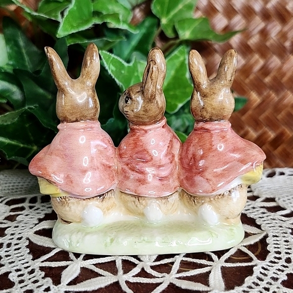 👉*RARE VTG* BESWICK BEATRIX POTTER FLOPSY MOPSY COTTONTAIL FIGURE 1954 ~ MINT!! - Picture 2 of 6